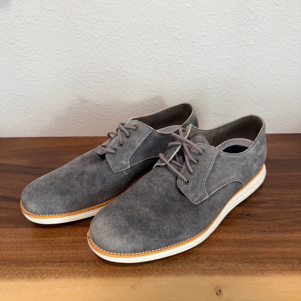 Cole Haan Men's Gray Suede Oxfords